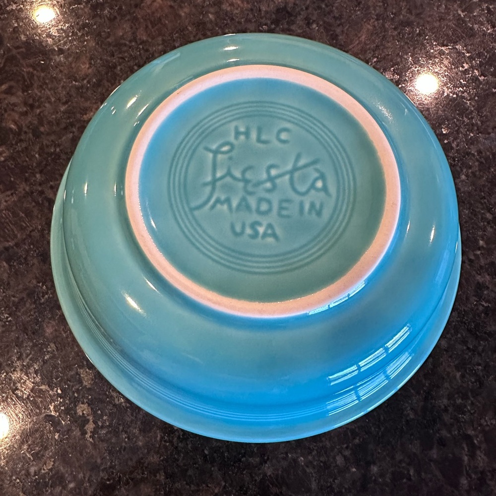 Fiesta Turquoise cereal / Ceramic Serving Bowl with Concentric Ring Detail